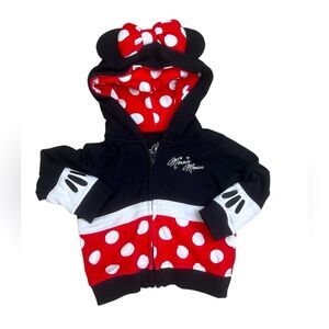 Disney Parks Minnie Mouse Zip Up Hoodie